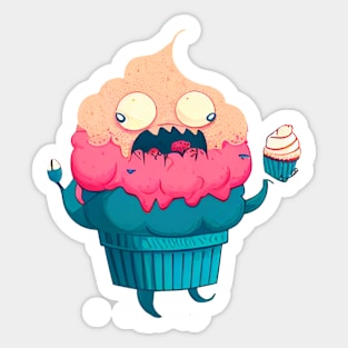 Cupcake Monster Sticker